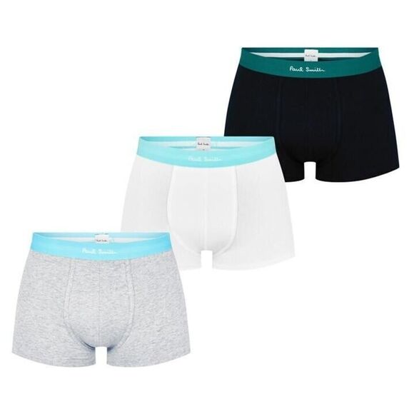 Paul Smith Men's Sz L Gray/White/Black Cotton Blend 3-Pack Boxer Shorts - Picture 5 of 5